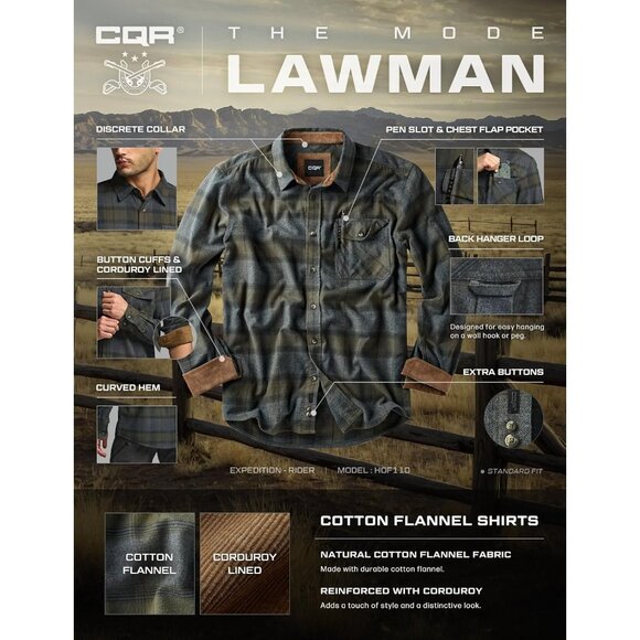 Mens Grey Cotton Flannel Shirt Long Sleeve Brushed Soft Casual Outdoor Plaid - Picture 8 of 9